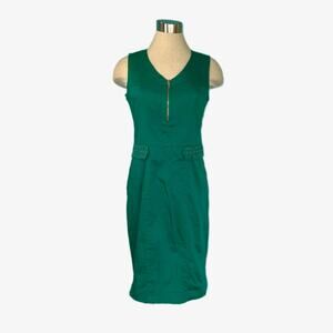 Camomilla Italia Green Fitted Dress Made in Italy Size 46 US 10